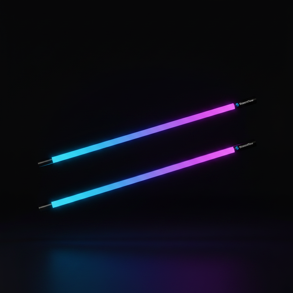 StreamFlow RGB Light Bar glowing blue and purple