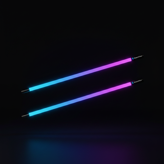 StreamFlow RGB Light Bar glowing blue and purple